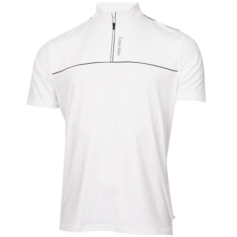 Calvin Klein Grange Mock Neck Polo Shirt - White