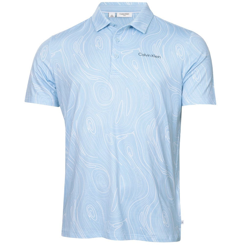 Calvin Klein Marble Print Polo Shirt - Bluebell