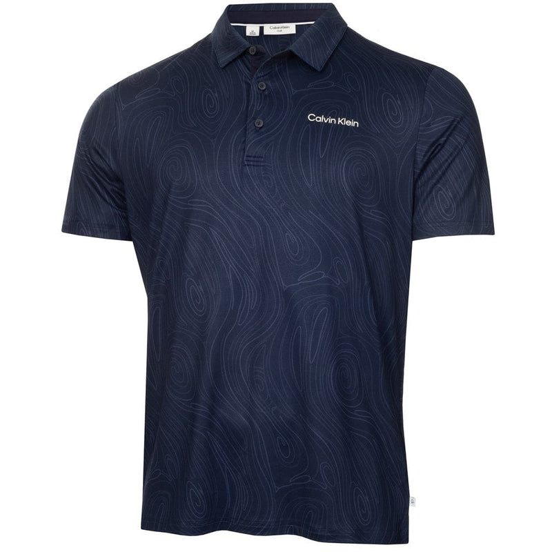 Calvin Klein Marble Print Polo Shirt - Navy