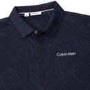 Calvin Klein Marble Print Polo Shirt - Navy