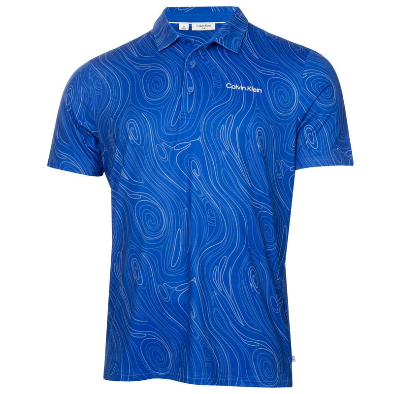 Calvin Klein Marble Print Polo Shirt - Sapphire