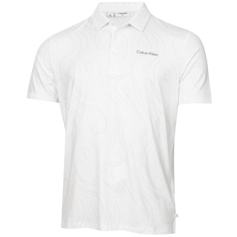 Calvin Klein Marble Print Polo Shirt  - White