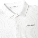 Calvin Klein Marble Print Polo Shirt  - White