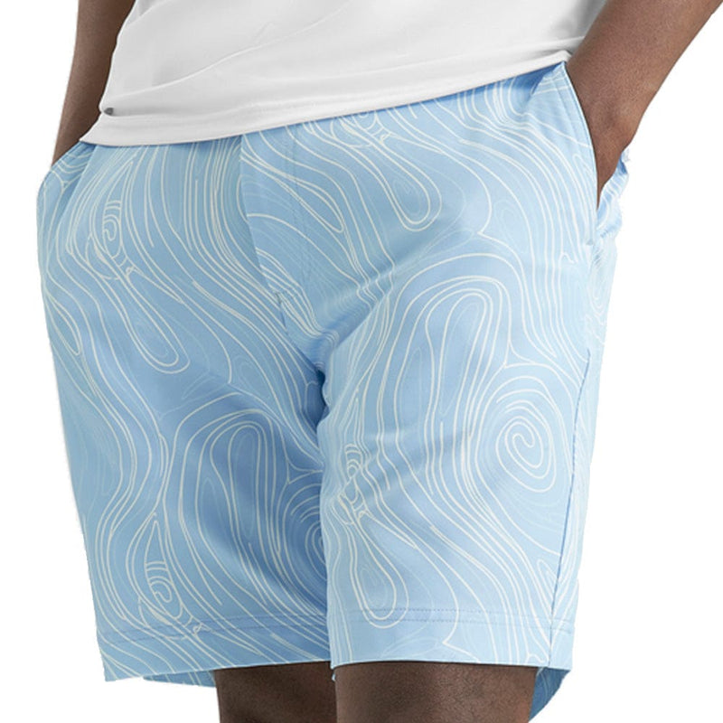 Calvin Klein Marble Print Bullet Shorts - Bluebell