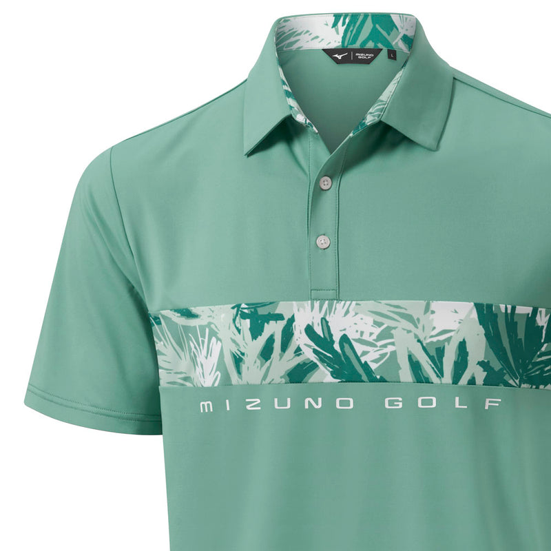 Mizuno Cali Stripe Polo Shirt - Canton Green