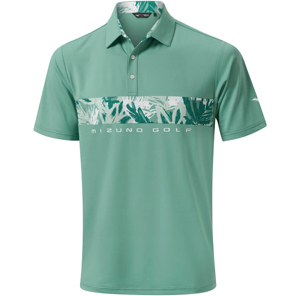 Mizuno Cali Stripe Polo Shirt - Canton Green
