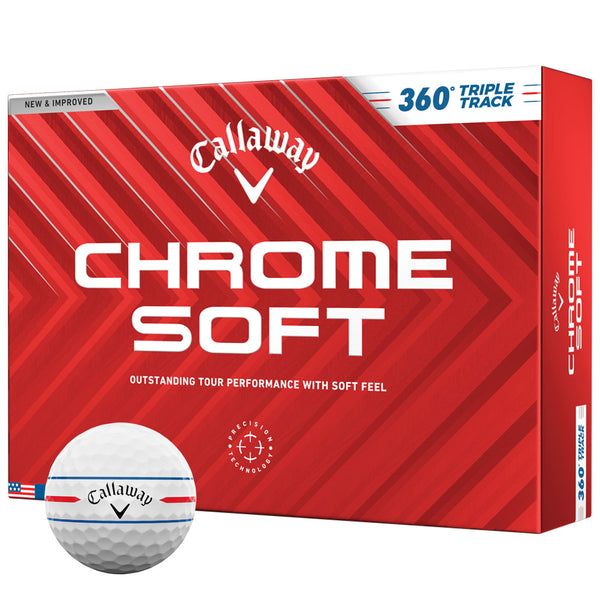 Callaway Chrome Soft 360 Triple Track Golf Balls - White - 12 Pack