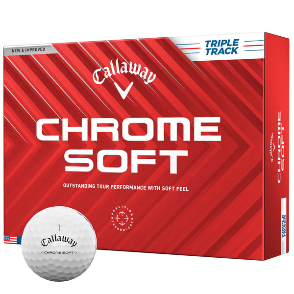 Callaway Chrome Soft Triple Track Golf Balls - White - 12 Pack