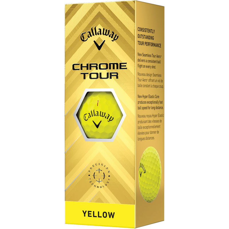 Callaway Chrome Tour Golf Balls - Yellow - 12 Pack