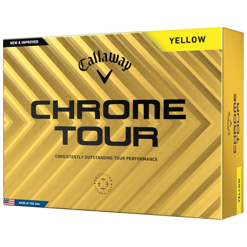 Callaway Chrome Tour Golf Balls - Yellow - 12 Pack