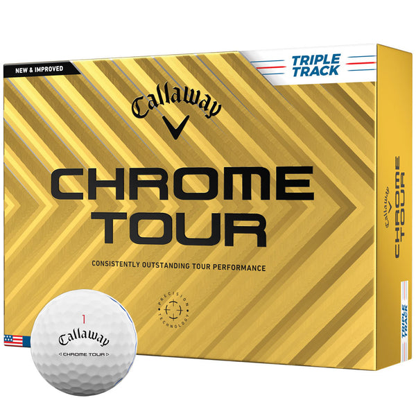 Callaway Chrome Tour Triple Track Golf Balls - White - 12 Pack