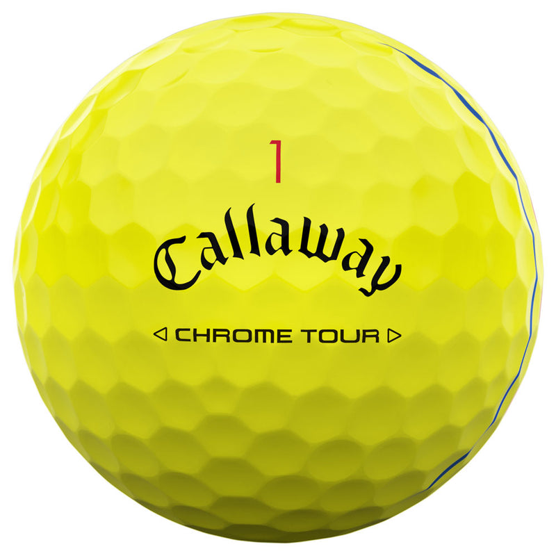 Callaway Chrome Tour Triple Track Golf Balls - Yellow - 12 Pack