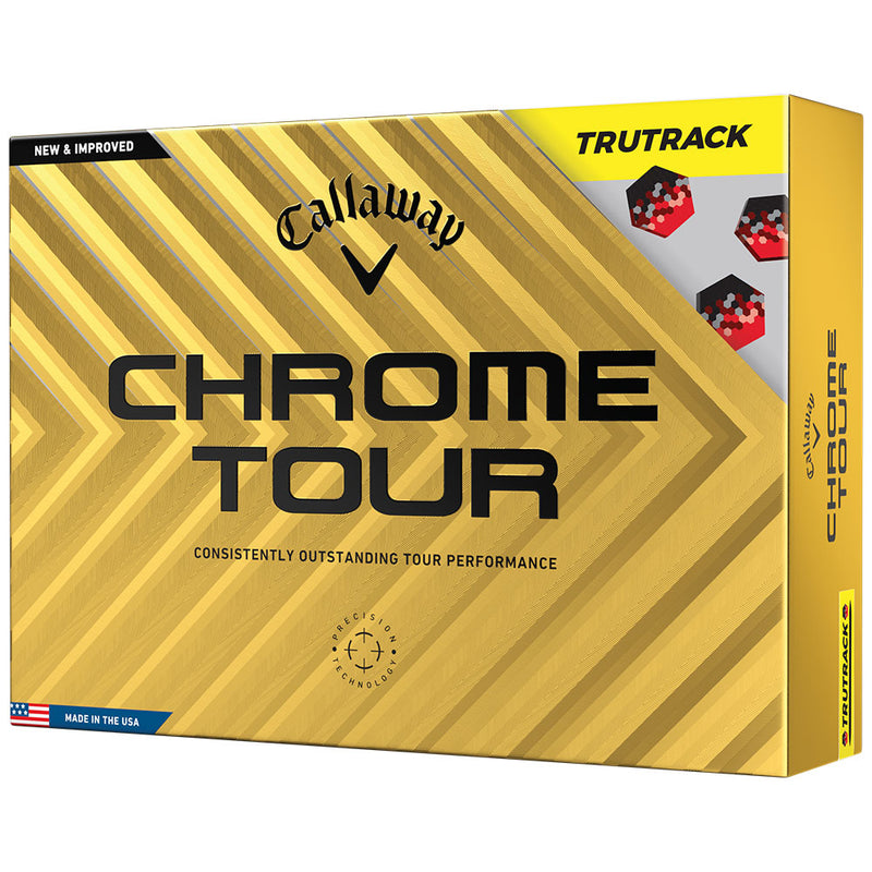 Callaway Chrome Tour TruTrack Golf Balls - Yellow - 12 Pack