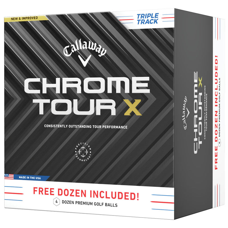 Callaway Chrome Tour X Triple Track Golf Balls - White - 4 For 3 Dozen