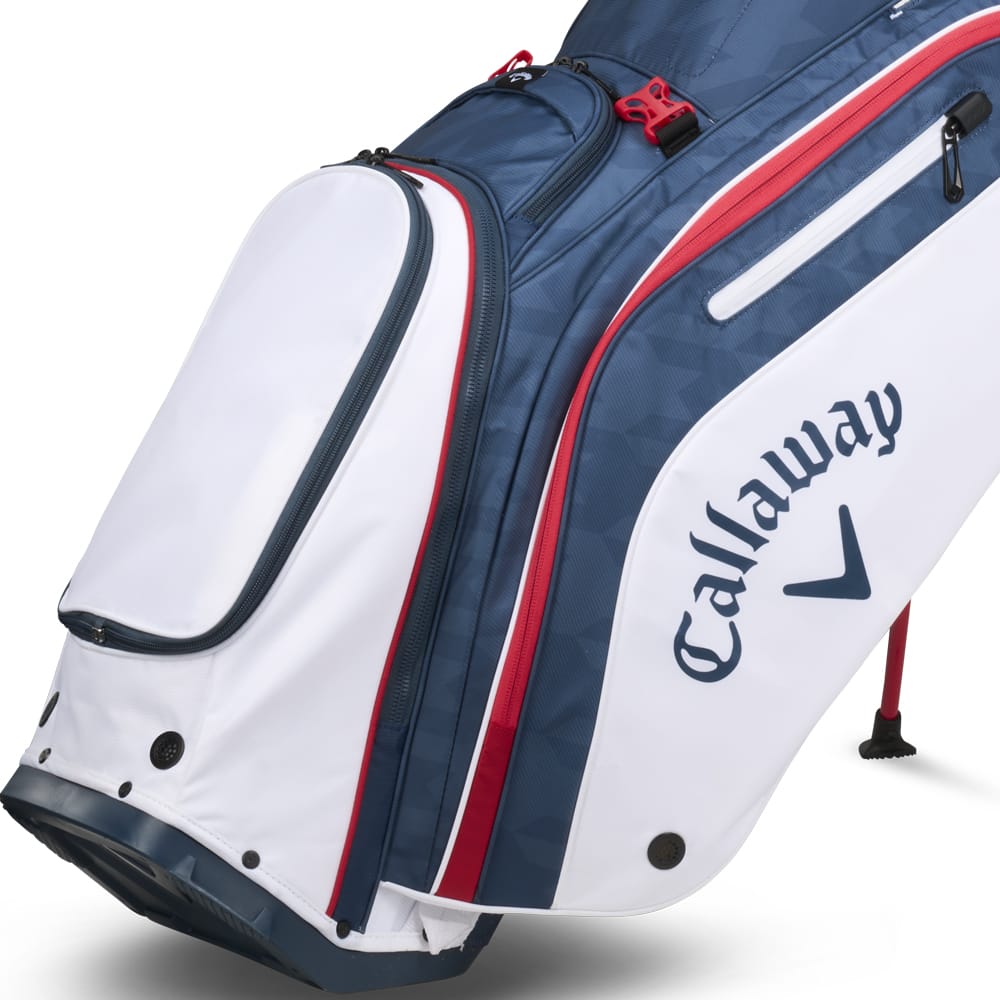 Callaway Fairway 14 Stand Bag - Navy Houndstooth/White/Red Callaway Fairway 14 Stand Bag - Navy Houndstooth/White/Red