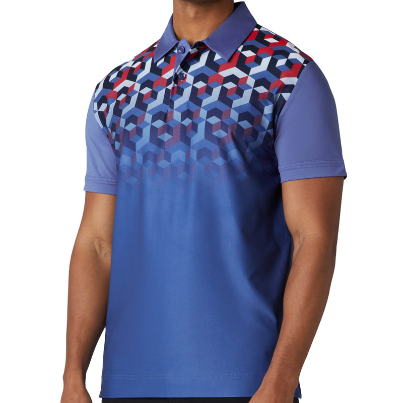 Callaway Ombre 3D Chev Geo Polo Shirt - Bijou Blue