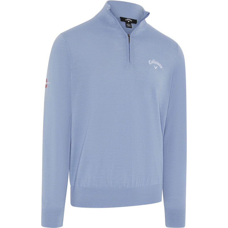 Callaway 1/4 Zip Blended Merino Sweater - Chambray