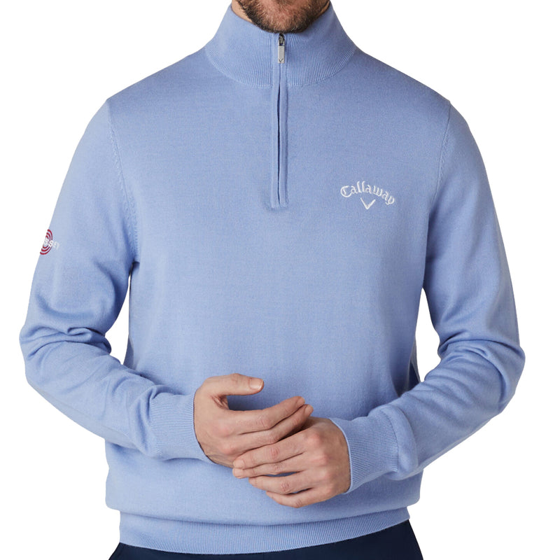 Callaway 1/4 Zip Blended Merino Sweater - Chambray