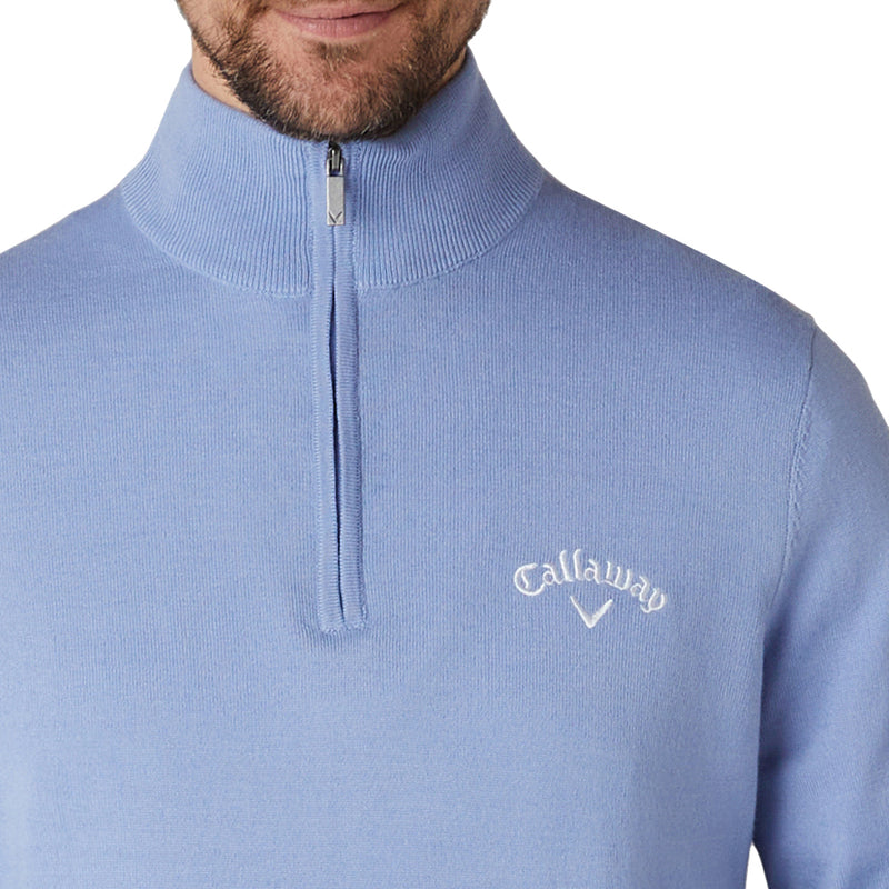 Callaway 1/4 Zip Blended Merino Sweater - Chambray