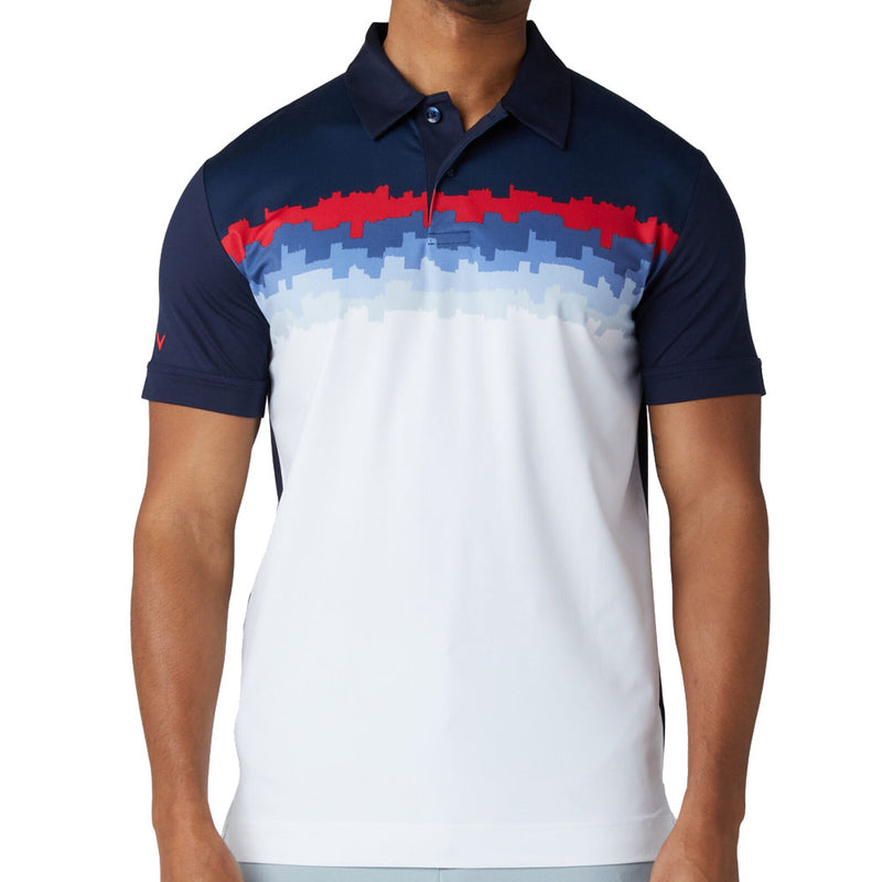 Callaway Skyline Block Print Polo Shirt - Navy Blazer