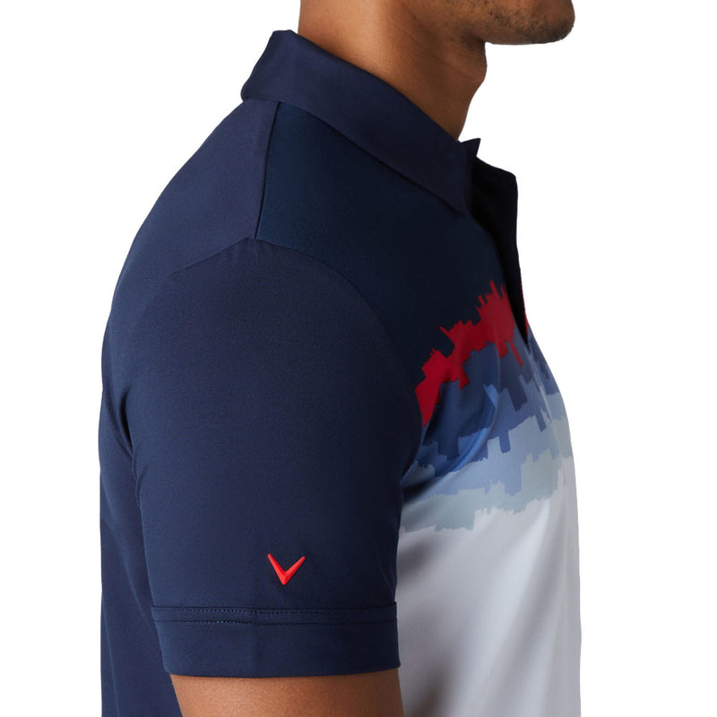 Callaway Skyline Block Print Polo Shirt - Navy Blazer