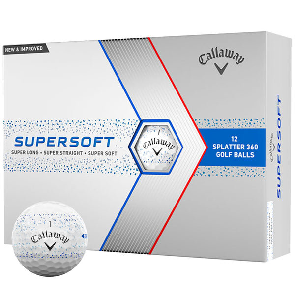 Callaway Supersoft Splatter 360 Golf Balls - Blue - 12 Pack