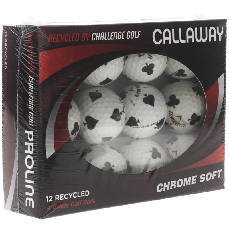 Callaway Truvis Grade A Rewashed Golf Balls - Black Spades and Clubs - 12 Pack