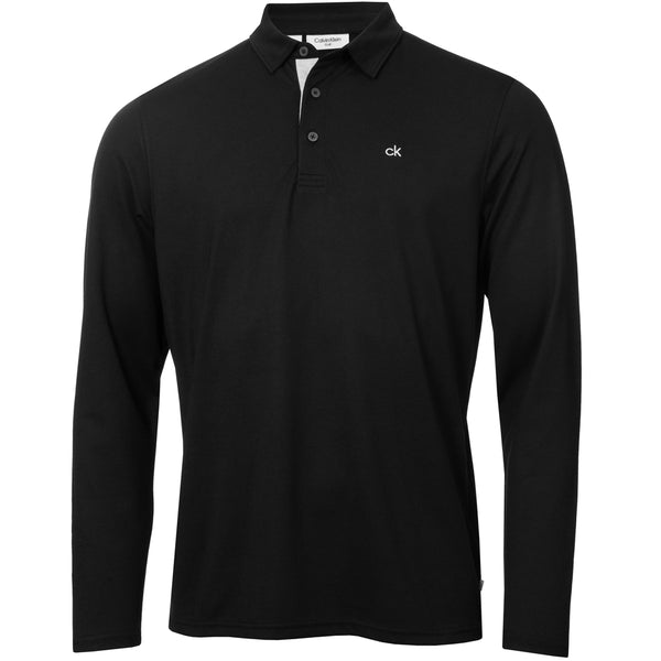 Calvin Klein Bayard Long Sleeve Polo Shirt - Black