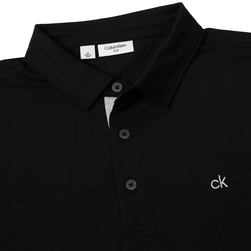 Calvin Klein Bayard Long Sleeve Polo Shirt - Black