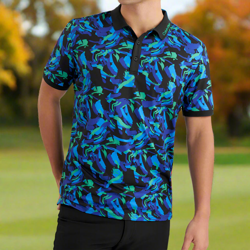 Calvin Klein Brushstroke Print Polo Shirt - Brushstroke Print
