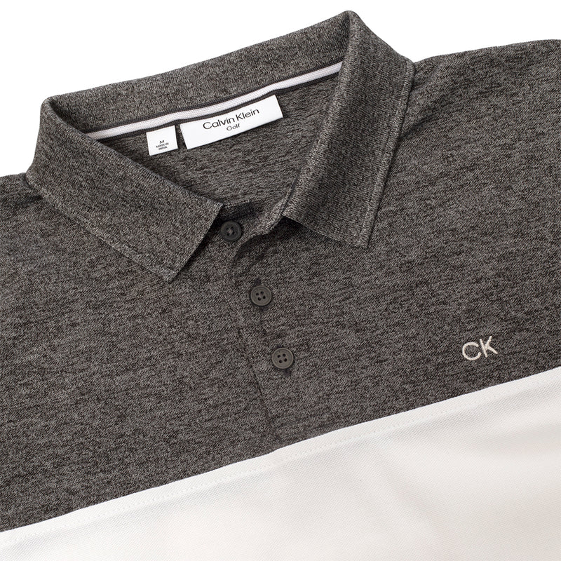 Calvin Klein Colour Block Polo Shirt - Charcoal Marl/White