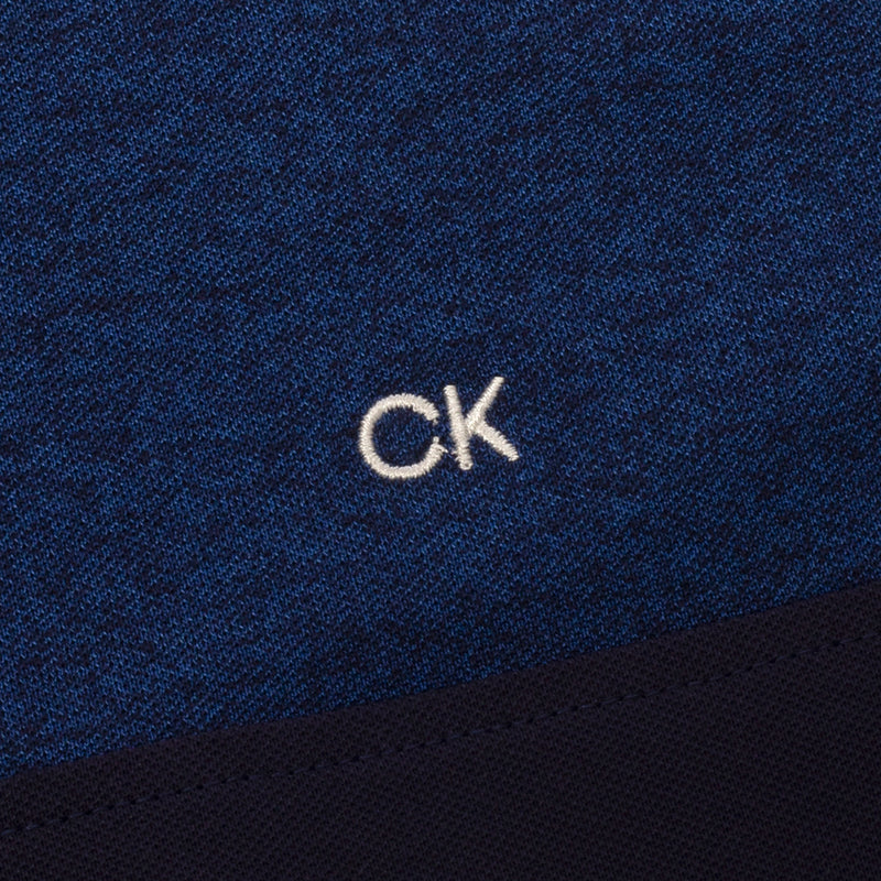 Calvin Klein Colour Block Polo Shirt - Cobalt Marl/Navy