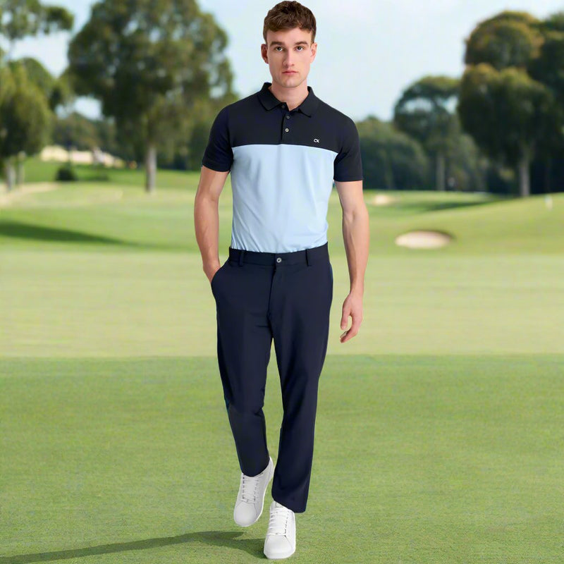 Calvin Klein Colour Block Polo Shirt - Navy/Blue
