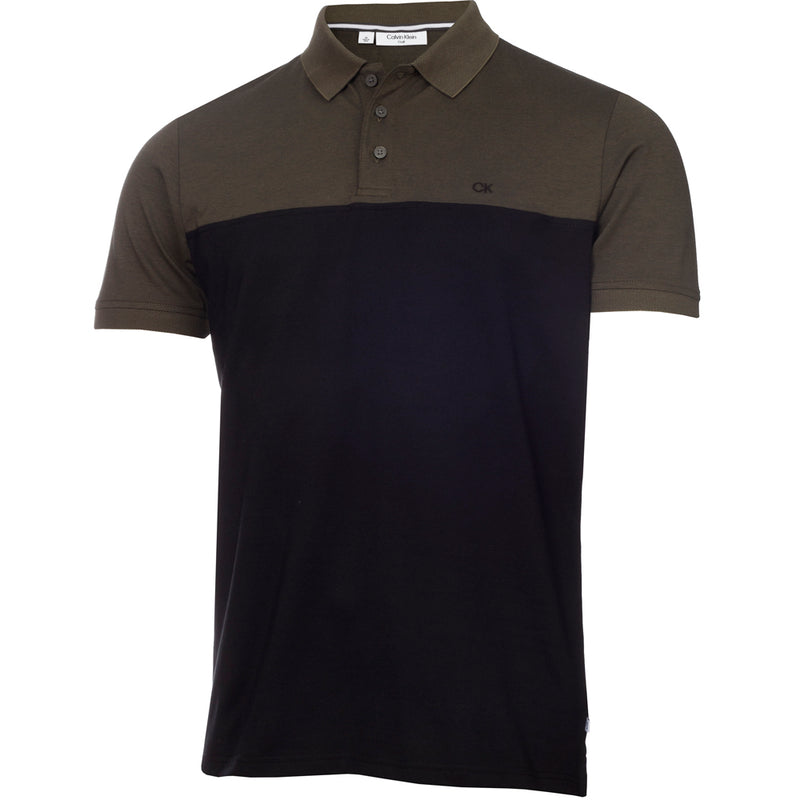 Calvin Klein Colour Block Polo Shirt - Olive Marl/Black