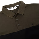 Calvin Klein Colour Block Polo Shirt - Olive Marl/Black