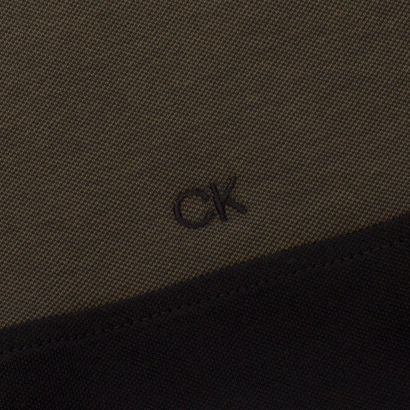 Calvin Klein Colour Block Polo Shirt - Olive Marl/Black