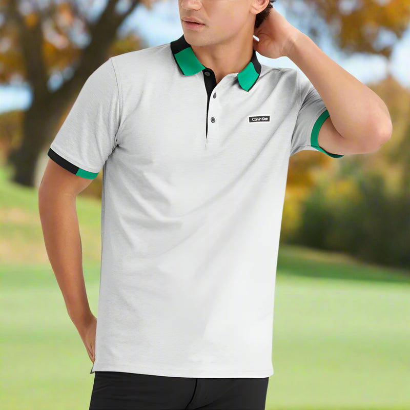 Calvin Klein Madison Polo Shirt - Silver Marl