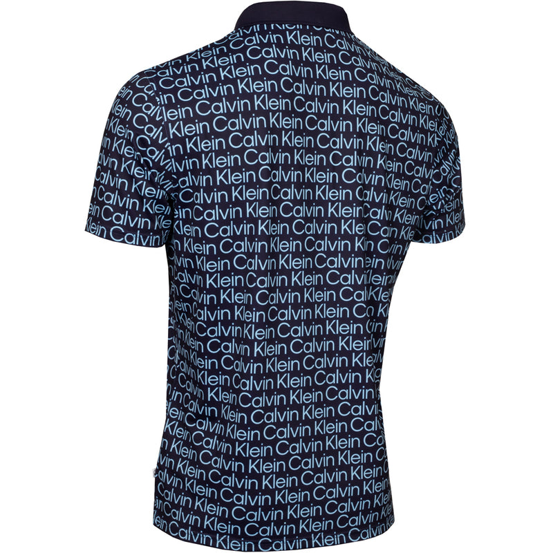 Calvin Klein Print Polo Shirt - Evening Blue/Blue