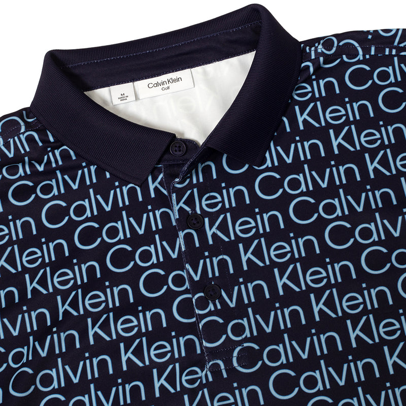 Calvin Klein Print Polo Shirt - Evening Blue/Blue