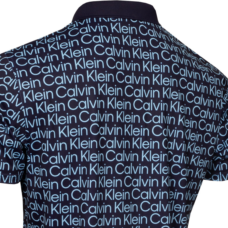 Calvin Klein Print Polo Shirt - Evening Blue/Blue