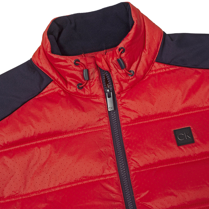 Calvin Klein Rangewood Full Zip Hybrid Gilet - Evening Blue/Red