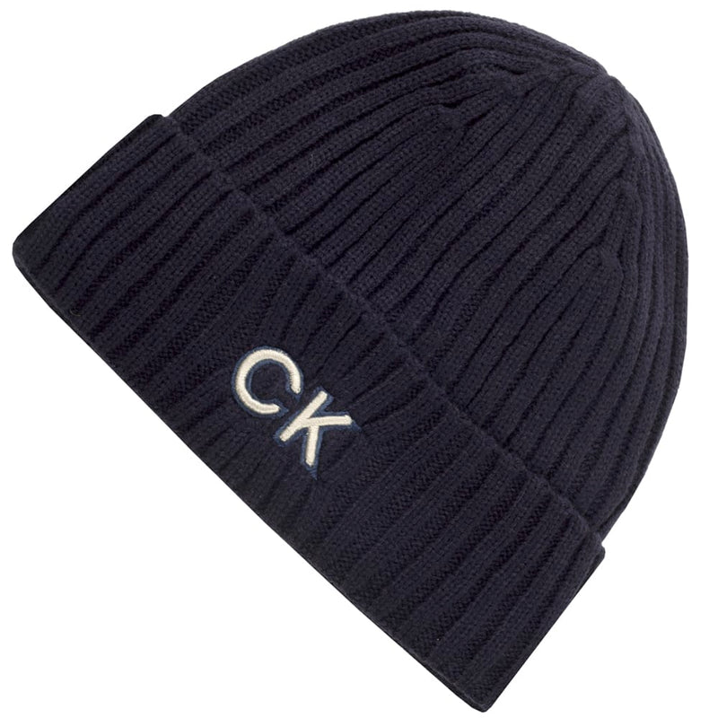 Calvin Klein Ribbed Knit Beanie HD Embroided - Engine Blue