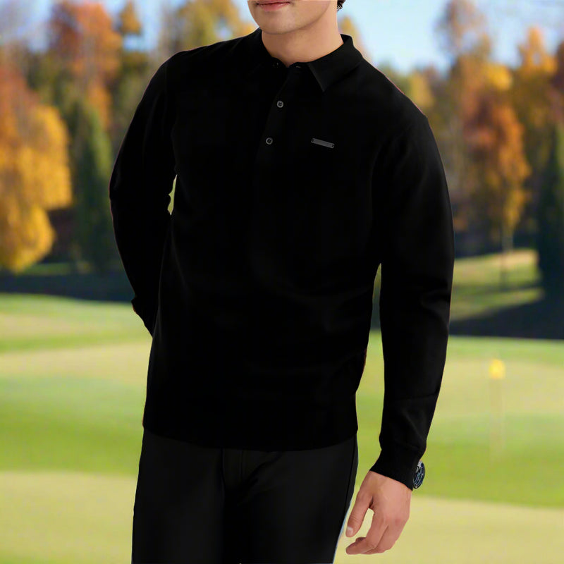Calvin Klein Stanton Polo Sweater - Black