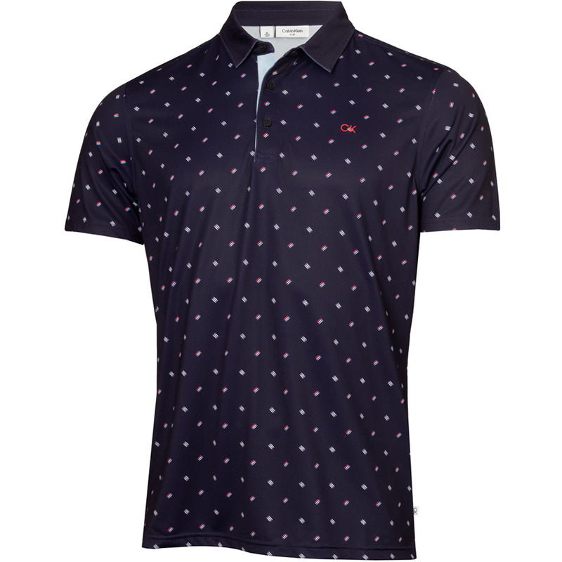 Calvin Klein Treble Strike Print Polo Shirt - Evening Blue