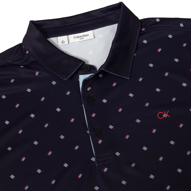 Calvin Klein Treble Strike Print Polo Shirt - Evening Blue