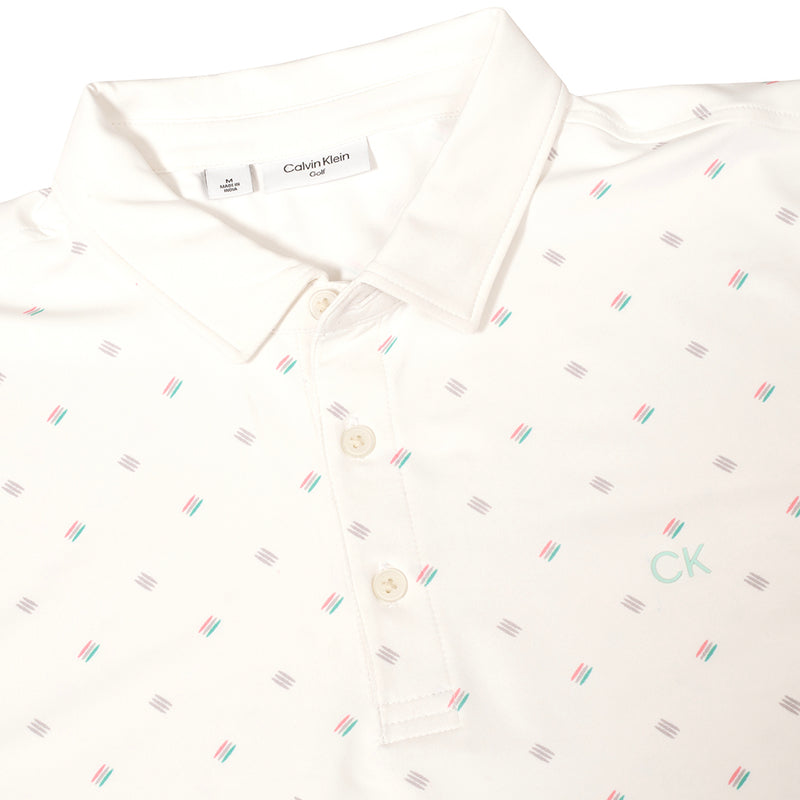 Calvin Klein Treble Strike Print Polo Shirt - White