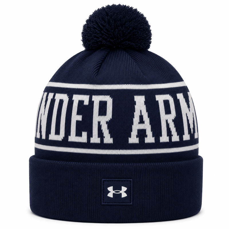 Under Armour Halftime Pom Pom Beanie - Midnight Navy/Summit White