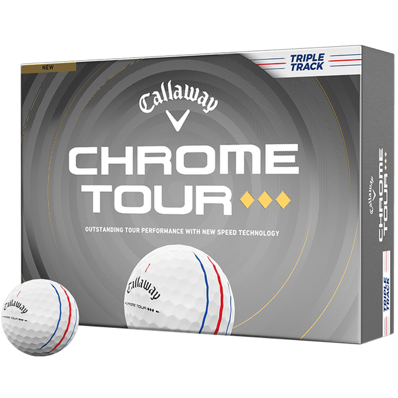 Callaway Chrome Tour Triple Diamond Triple Track Golf Balls - White - 12 Pack
