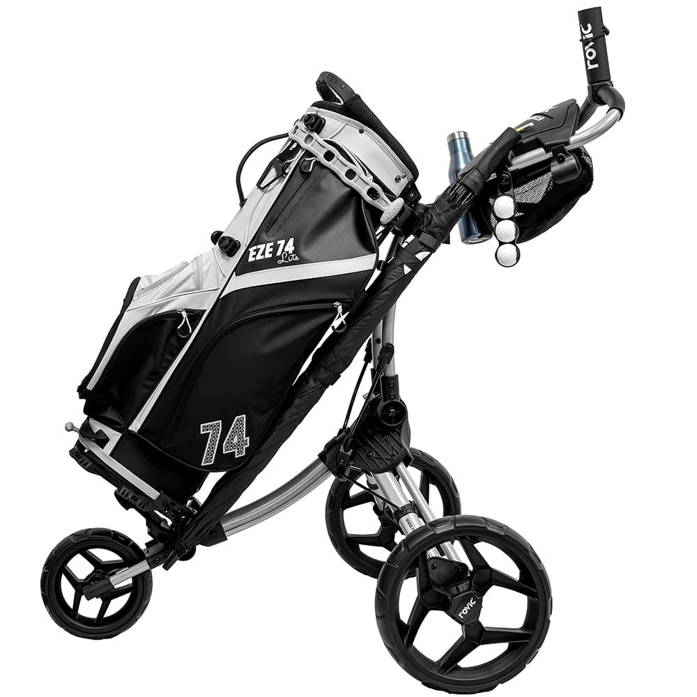 Clicgear Rovic Console Clicgear Rovic RV1C 2.0 Compact 3-Wheel Push Trolley - Silver/Black