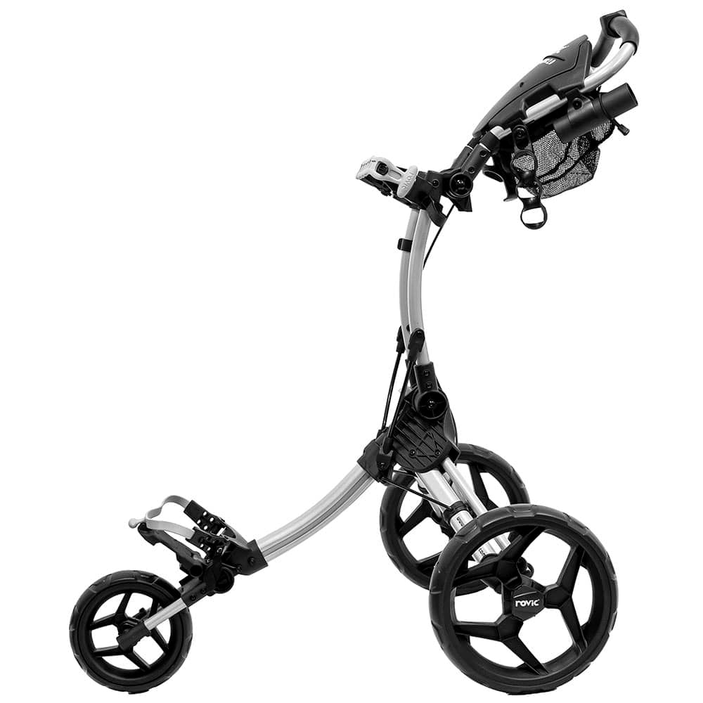 Clicgear Rovic Console Clicgear Rovic RV1C 2.0 Compact 3-Wheel Push Trolley - Silver/Black